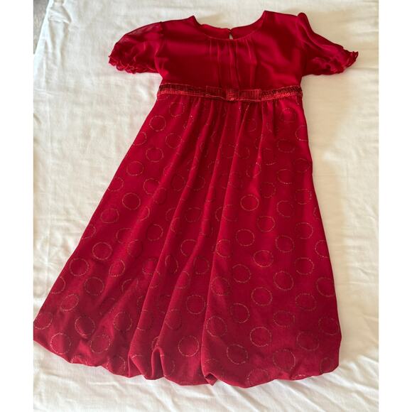 Candie’s 4T Dress Deep red glitter dot chiffon skirt, sequined waist, bubble hem - Picture 1 of 1